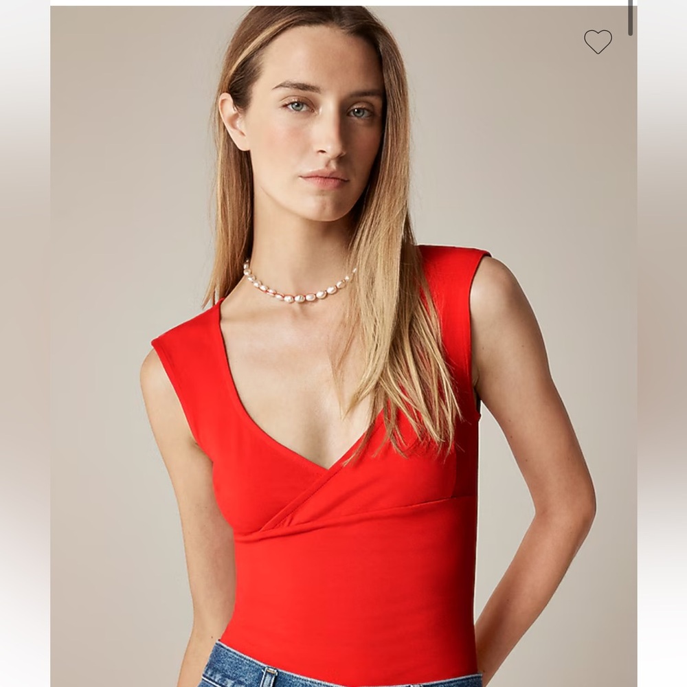 NEW J. Crew Stretch Cotton Cap Sleeve Crossover Top